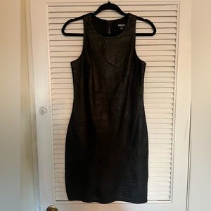 100% REAL LEATHER DKNY COLLECTION DRESS.